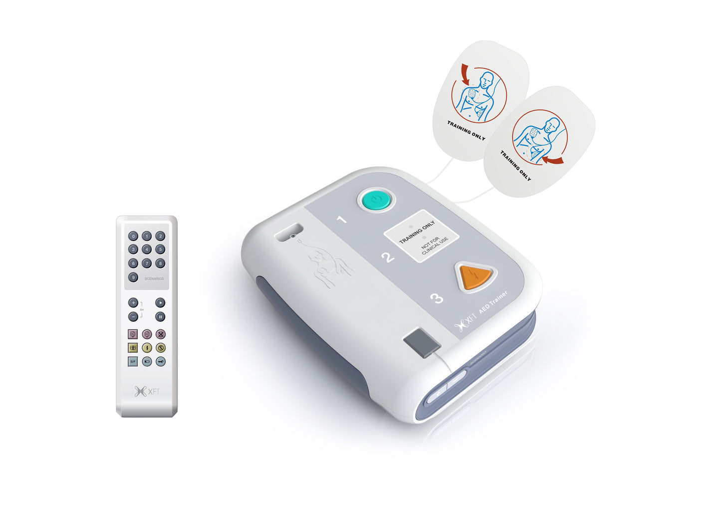 Compact and portable XFT-120C AED trainer set, ideal for on-the-go CPR training