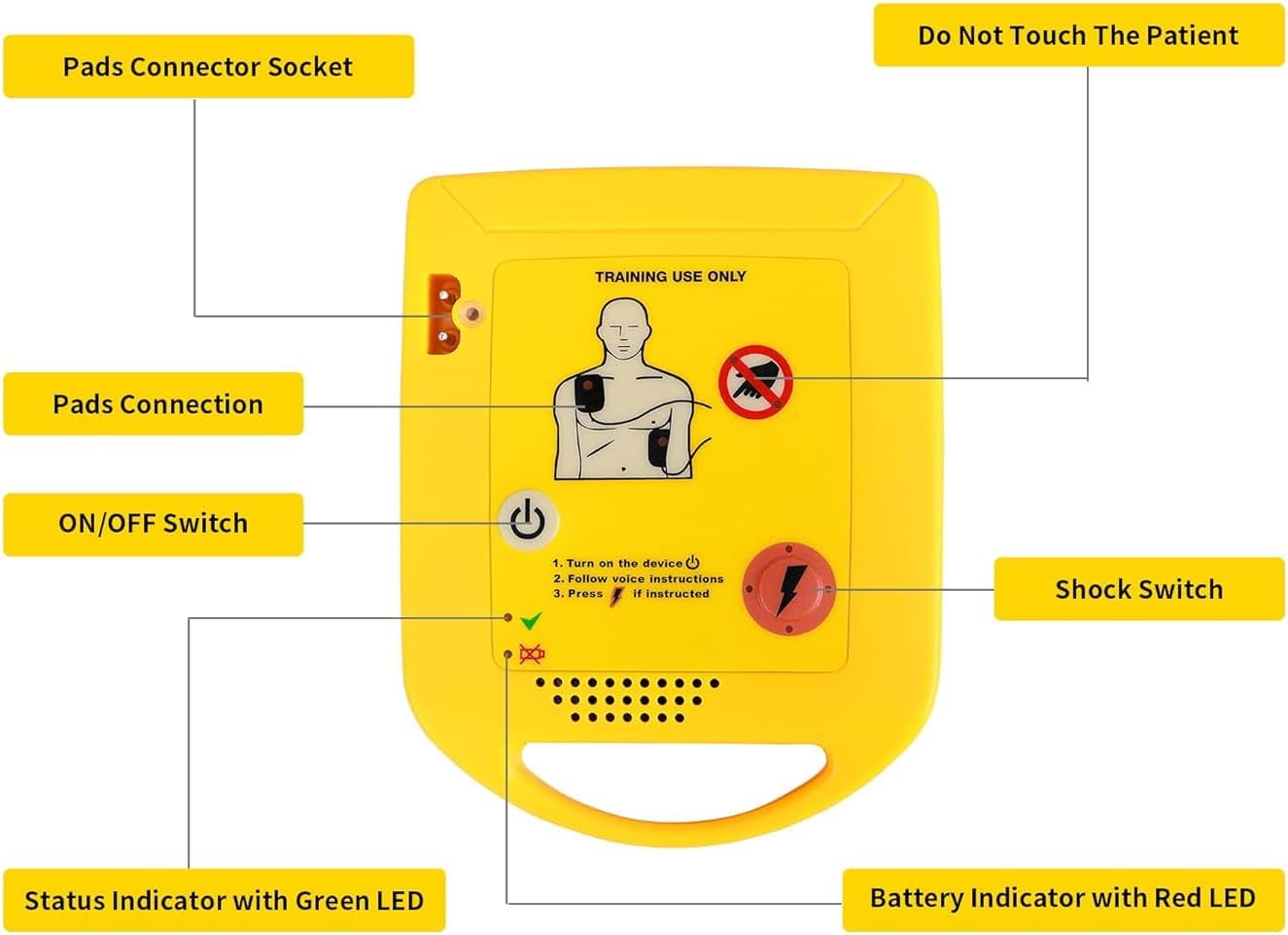 Key features of the compact and easy-to-use XFT-D0009 mini AED trainer