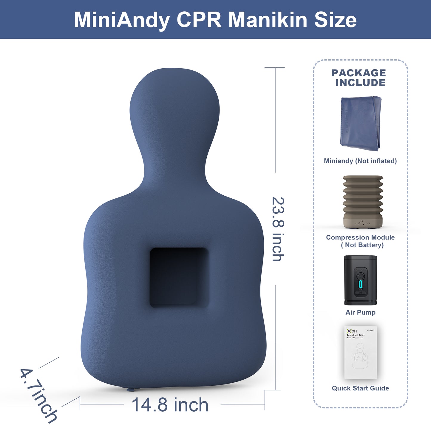 XFT CPR Manikin mini Andy with CPR feedback device