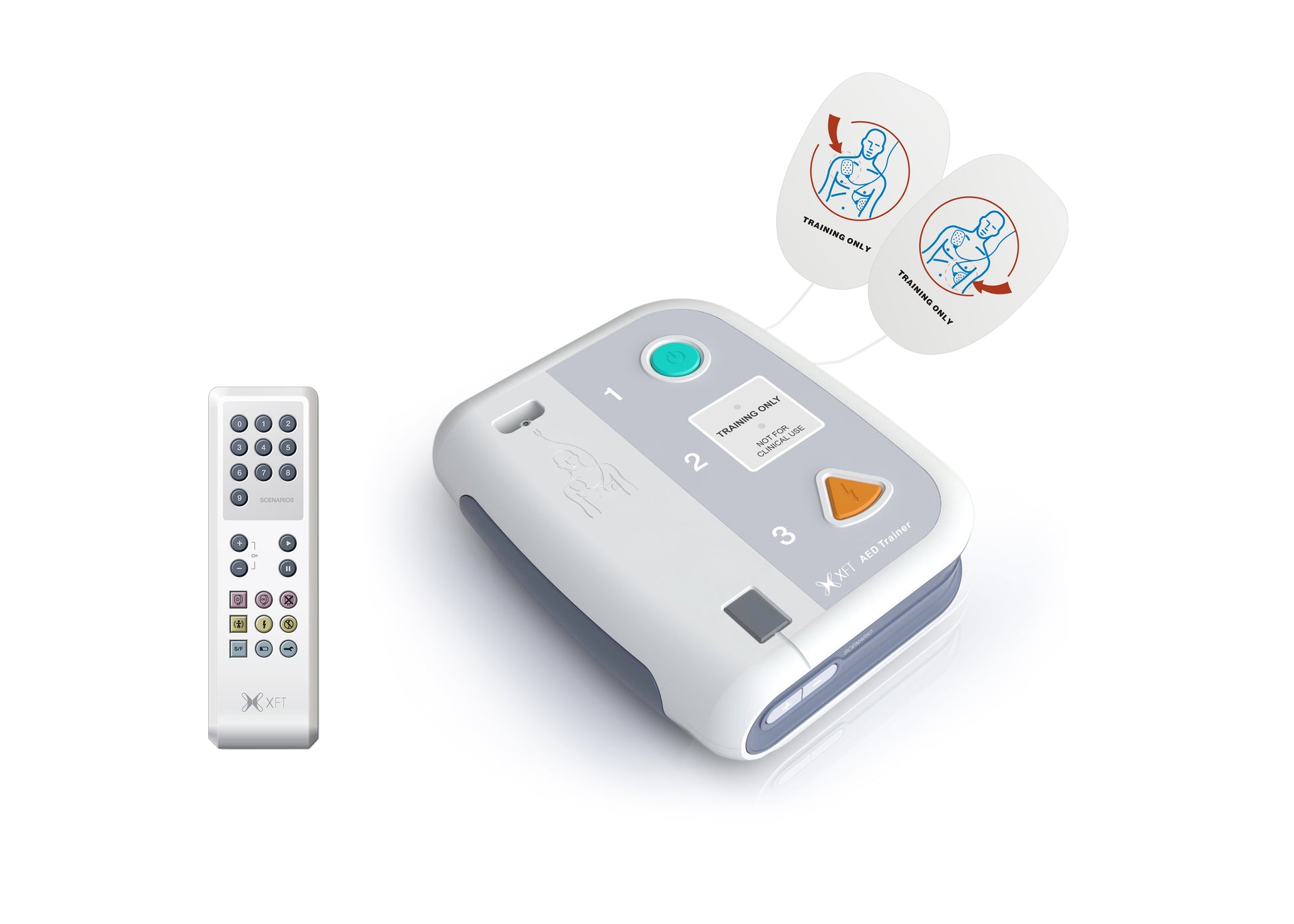 Compact and portable XFT-120C AED trainer set, ideal for on-the-go CPR training