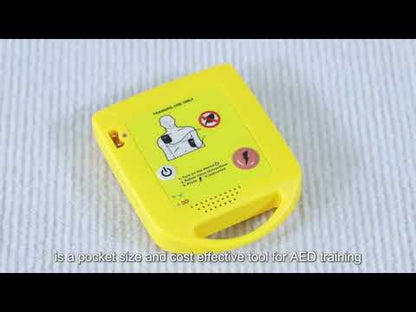 Product video showcasing the portability and features of the palm-sized XFT-D0009 AED trainer