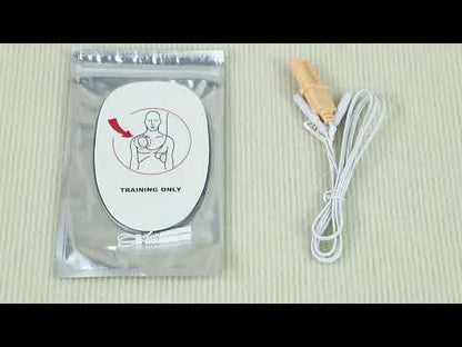 Video tutorial showing the XFT-120C AED trainer kit and its contents in a carrying pouch