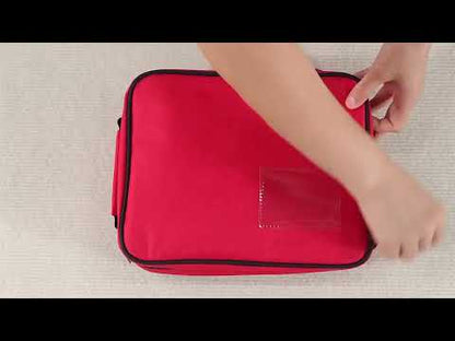 Video demonstrating the portable red carrying case for the XFT-120C AED trainer